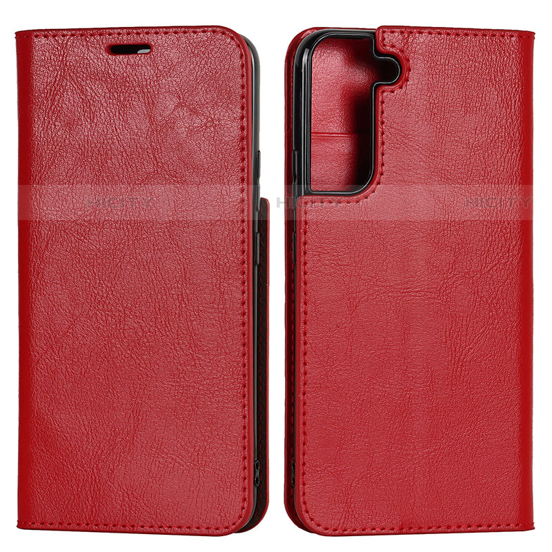 Funda de Cuero Cartera con Soporte Carcasa T01D para Samsung Galaxy S21 FE 5G Rojo