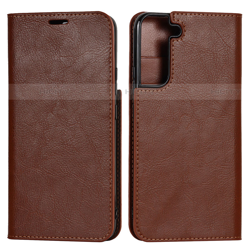 Funda de Cuero Cartera con Soporte Carcasa T01D para Samsung Galaxy S23 Plus 5G Marron Claro