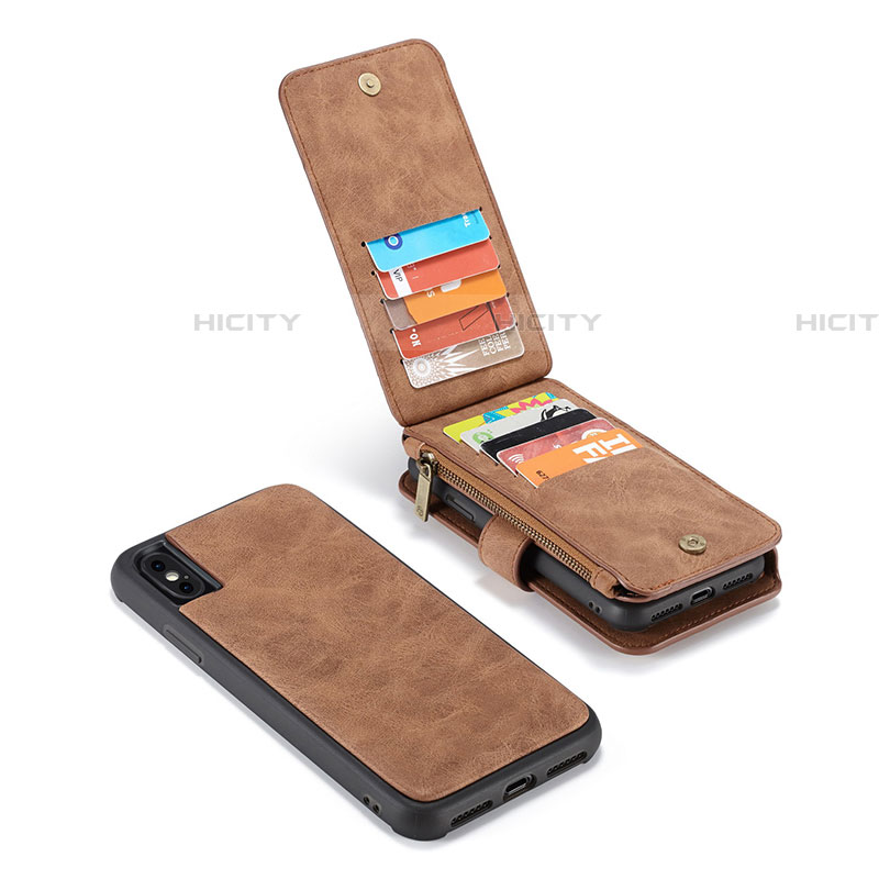 Funda de Cuero Cartera con Soporte Carcasa T02 para Apple iPhone Xs