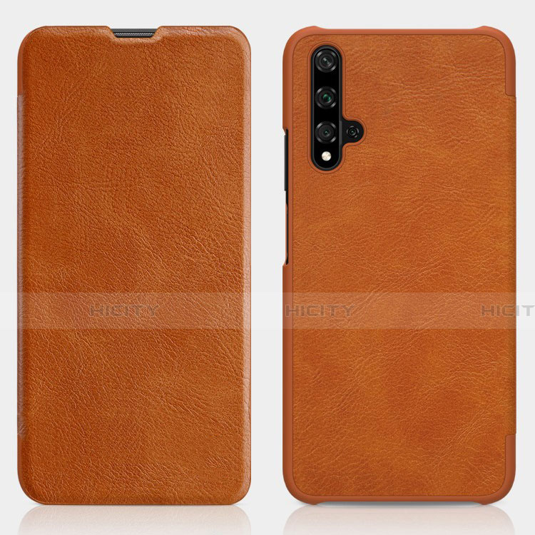 Funda de Cuero Cartera con Soporte Carcasa T02 para Huawei Honor 20 Naranja