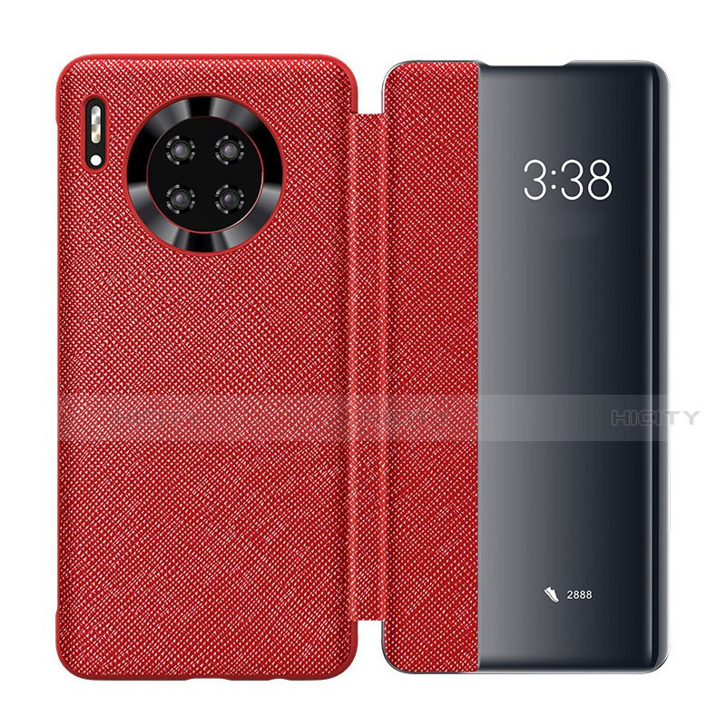 Funda de Cuero Cartera con Soporte Carcasa T02 para Huawei Mate 30 Pro Rojo