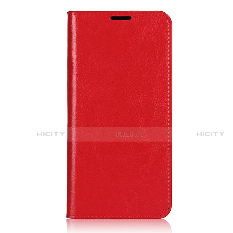 Funda de Cuero Cartera con Soporte Carcasa T02 para Oppo F15 Rojo