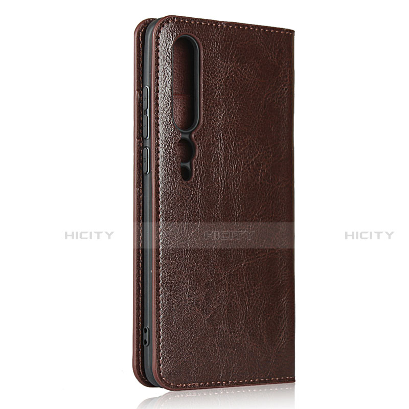 Funda de Cuero Cartera con Soporte Carcasa T02 para Xiaomi Mi 10 Marron