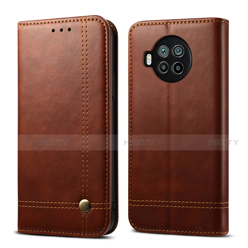 Funda de Cuero Cartera con Soporte Carcasa T02 para Xiaomi Mi 10i 5G Marron