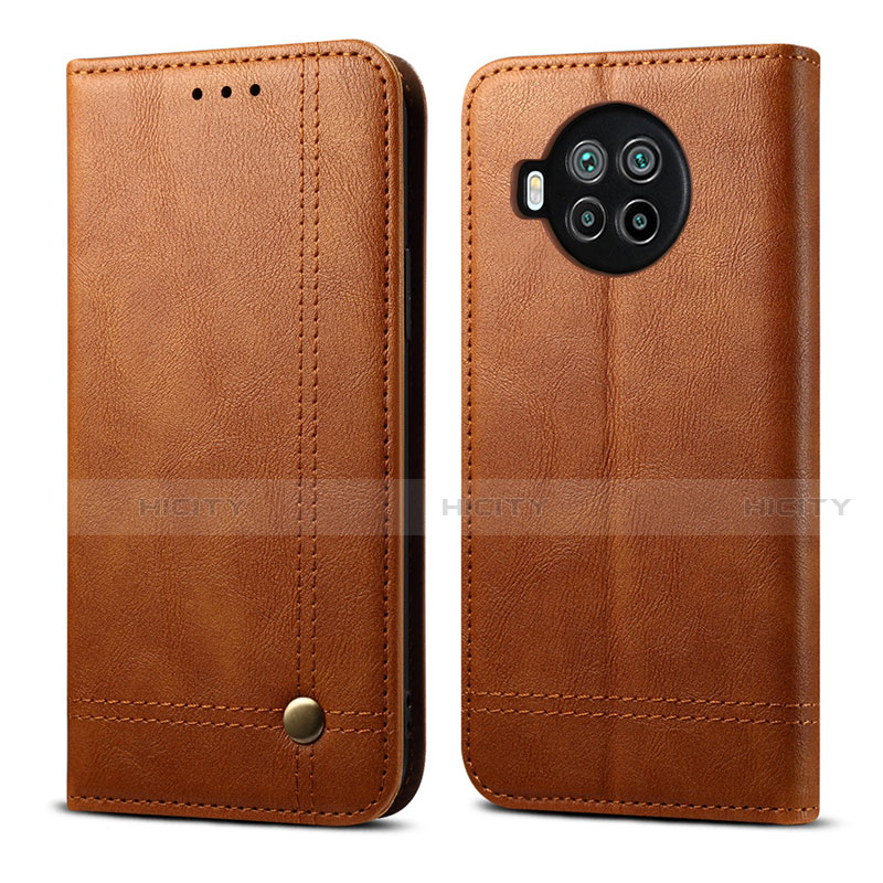 Funda de Cuero Cartera con Soporte Carcasa T02 para Xiaomi Mi 10i 5G Marron Claro