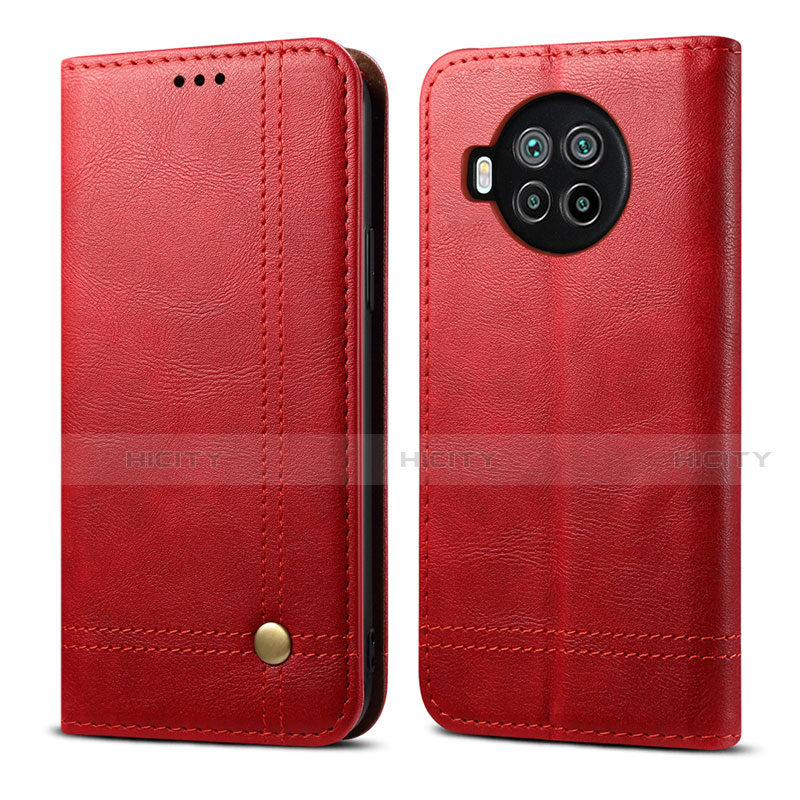 Funda de Cuero Cartera con Soporte Carcasa T02 para Xiaomi Mi 10i 5G Rojo