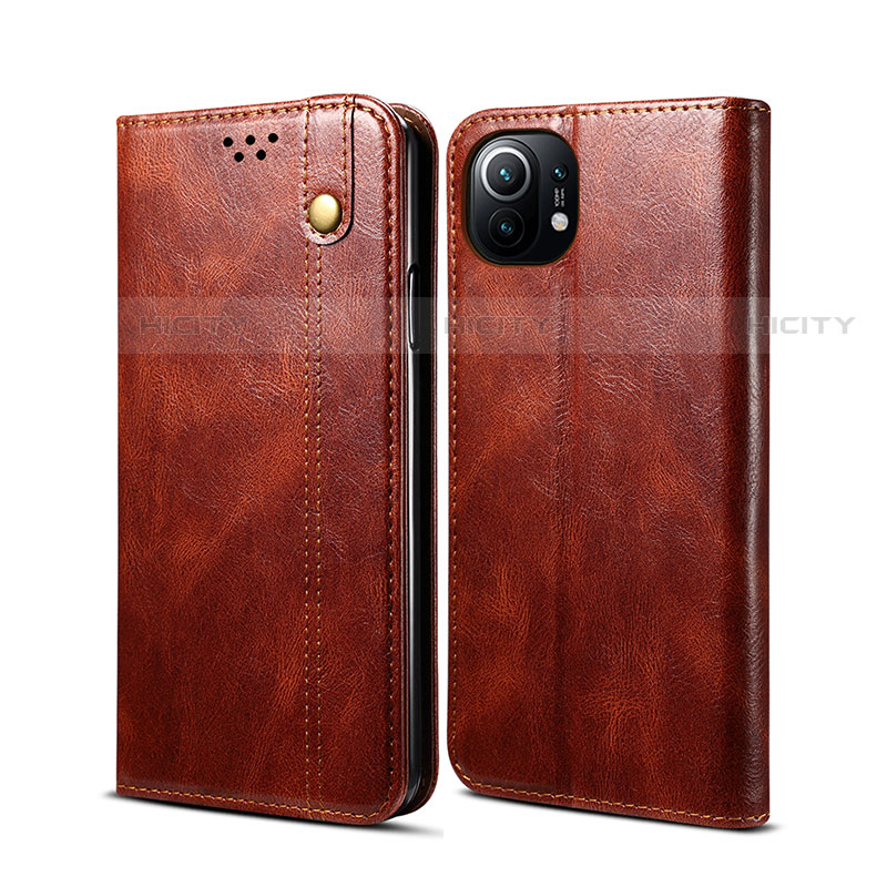 Funda de Cuero Cartera con Soporte Carcasa T02 para Xiaomi Mi 11 Lite 5G Marron