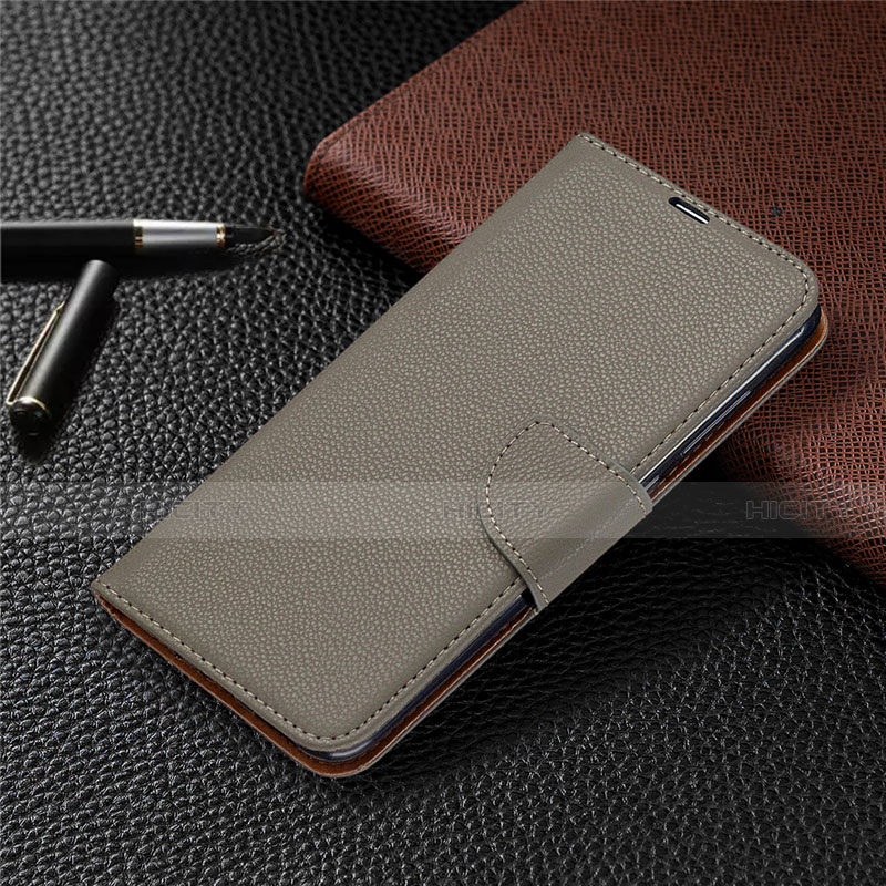 Funda de Cuero Cartera con Soporte Carcasa T02 para Xiaomi Redmi 10X 4G Gris