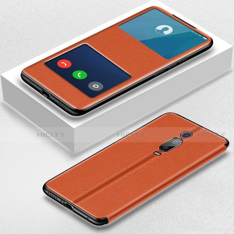 Funda de Cuero Cartera con Soporte Carcasa T02 para Xiaomi Redmi K20 Naranja