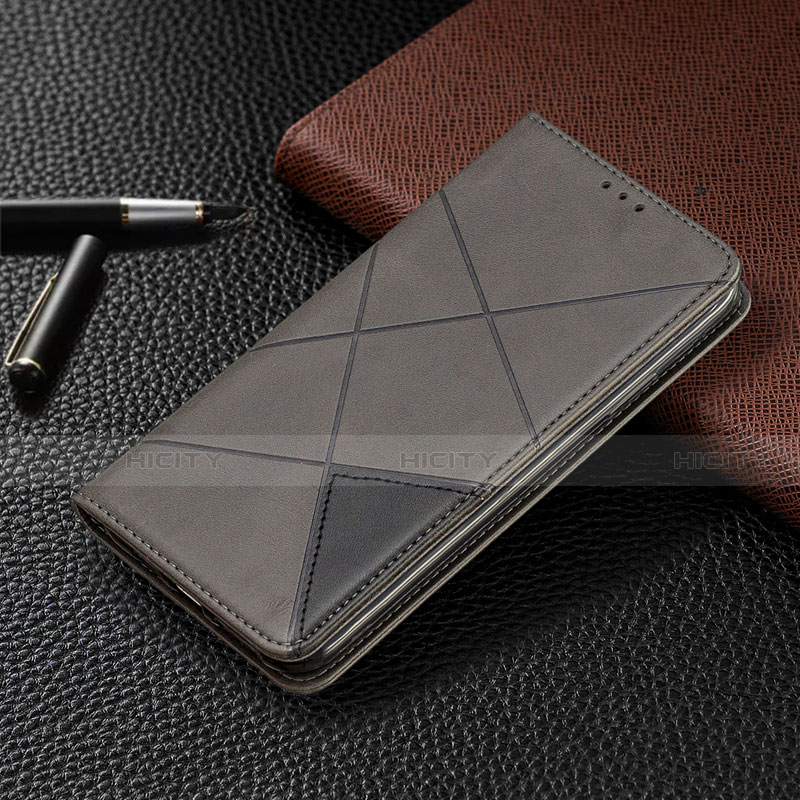 Funda de Cuero Cartera con Soporte Carcasa T02 para Xiaomi Redmi Note 9 Pro Max Gris