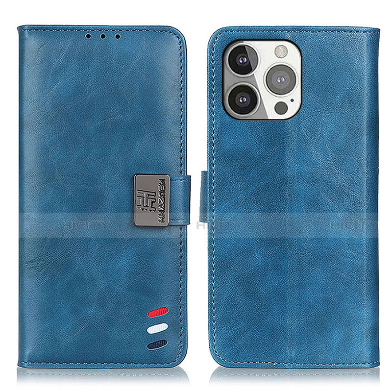 Funda de Cuero Cartera con Soporte Carcasa T03 para Apple iPhone 14 Pro Azul