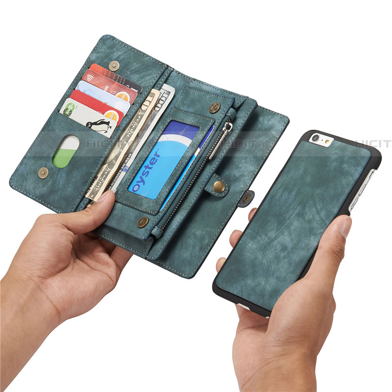 Funda de Cuero Cartera con Soporte Carcasa T03 para Apple iPhone 6 Plus