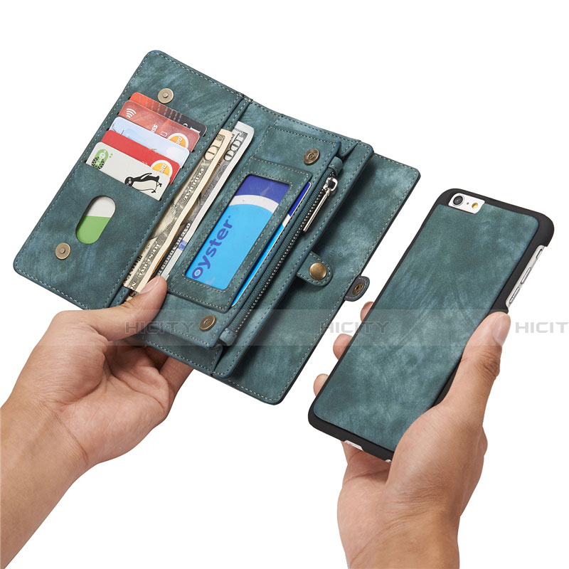 Funda de Cuero Cartera con Soporte Carcasa T03 para Apple iPhone 6S Plus