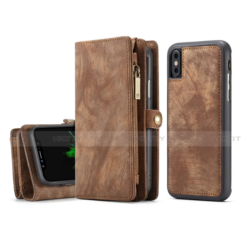 Funda de Cuero Cartera con Soporte Carcasa T03 para Apple iPhone X