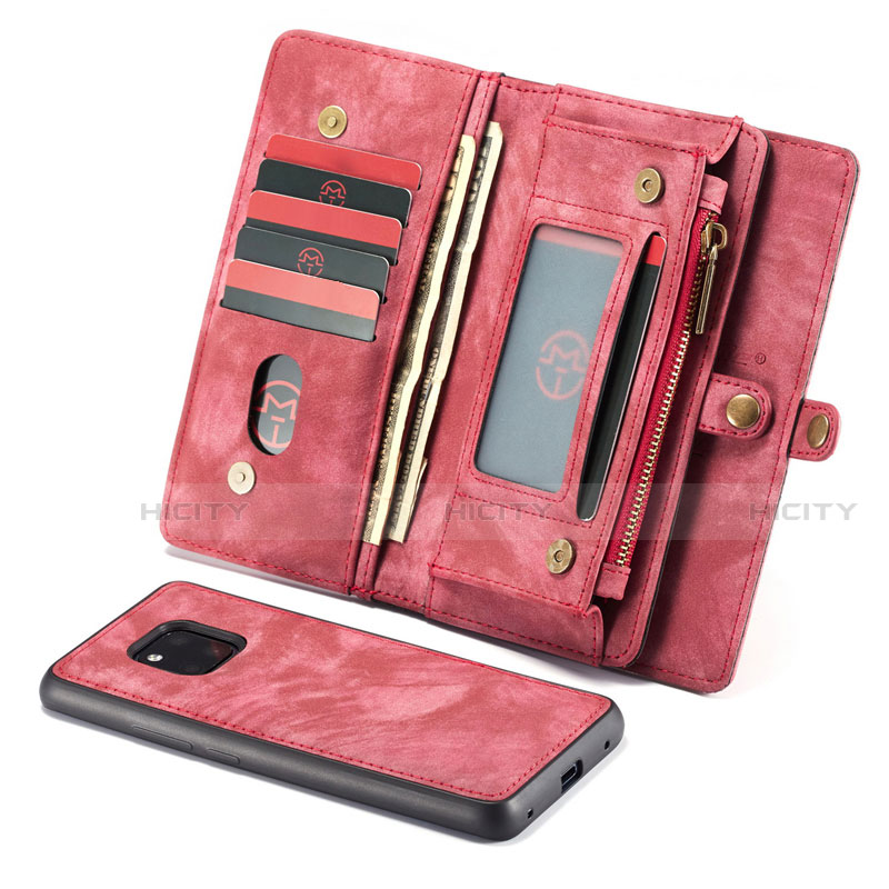 Funda de Cuero Cartera con Soporte Carcasa T03 para Huawei Mate 20 Pro Rojo