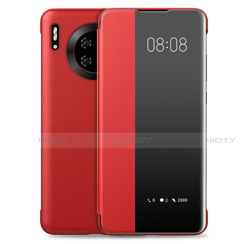 Funda de Cuero Cartera con Soporte Carcasa T03 para Huawei Mate 30 Pro Rojo