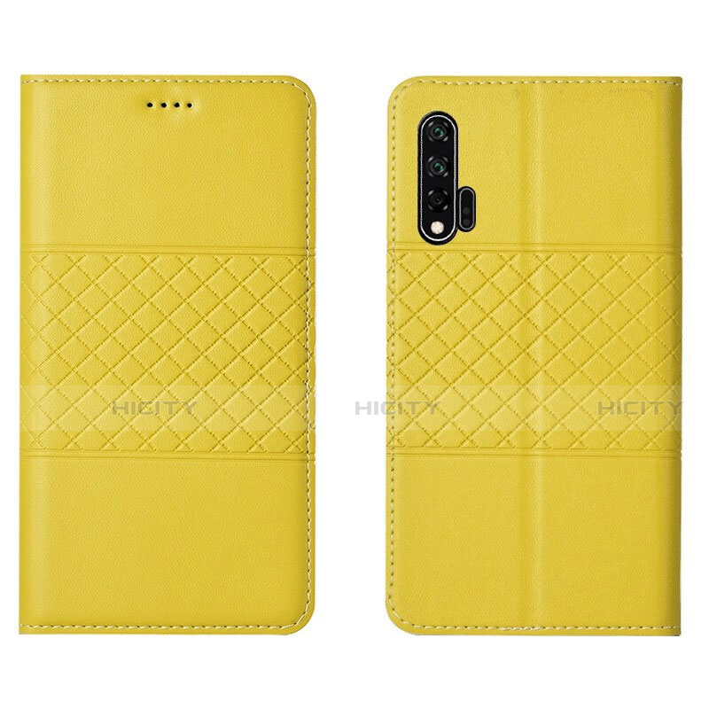 Funda de Cuero Cartera con Soporte Carcasa T03 para Huawei Nova 6 5G Amarillo