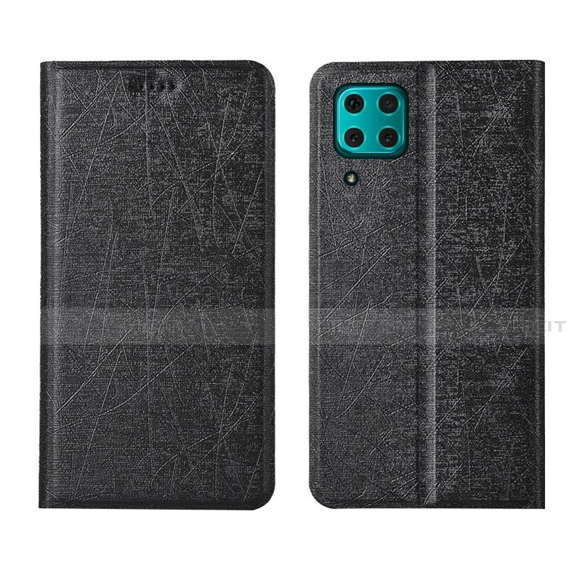 Funda de Cuero Cartera con Soporte Carcasa T03 para Huawei Nova 7i Negro