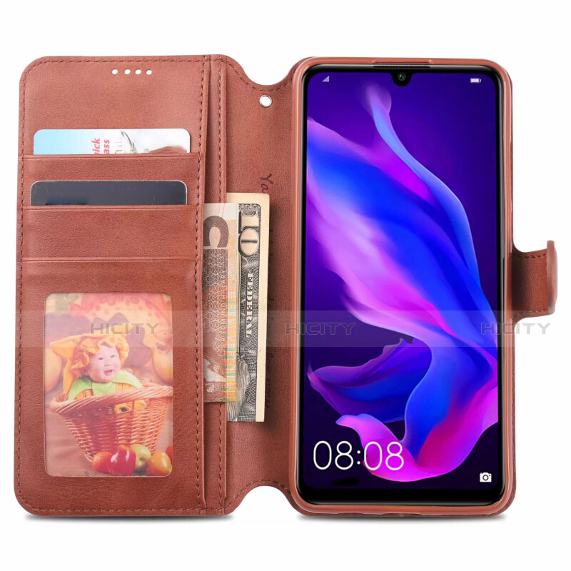 Funda de Cuero Cartera con Soporte Carcasa T03 para Huawei P30 Lite XL