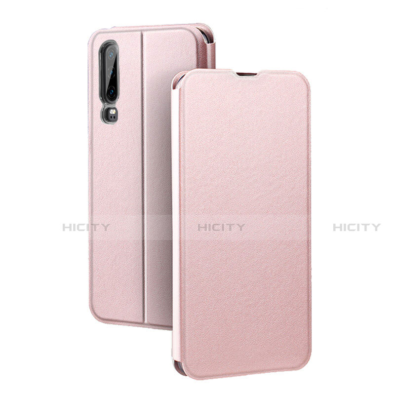 Funda de Cuero Cartera con Soporte Carcasa T03 para Huawei P30 Oro Rosa