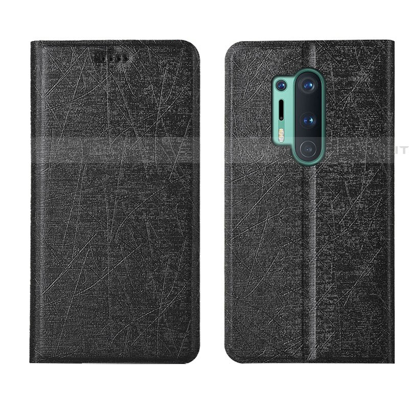 Funda de Cuero Cartera con Soporte Carcasa T03 para OnePlus 8 Pro Negro