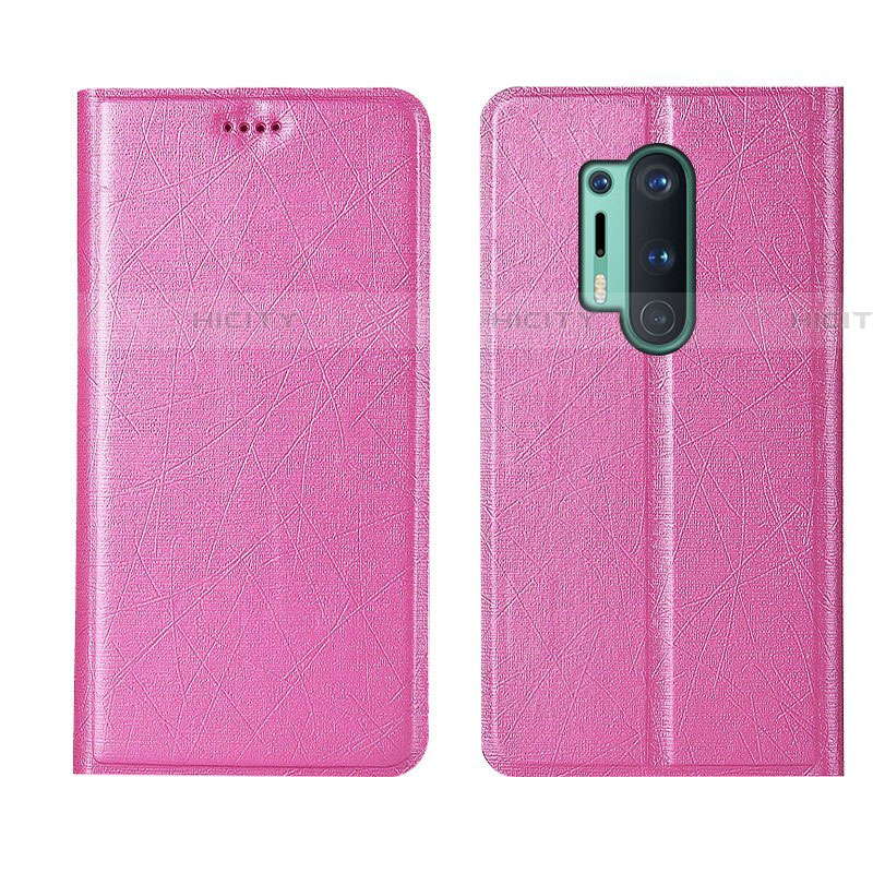 Funda de Cuero Cartera con Soporte Carcasa T03 para OnePlus 8 Pro Rosa