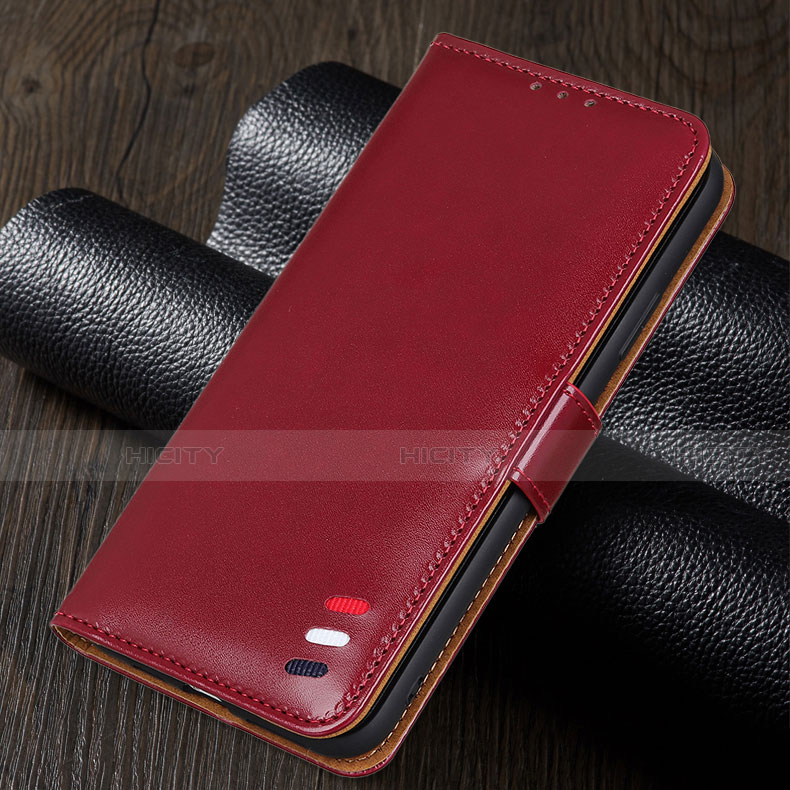 Funda de Cuero Cartera con Soporte Carcasa T03 para Oppo A52 Rojo Rosa