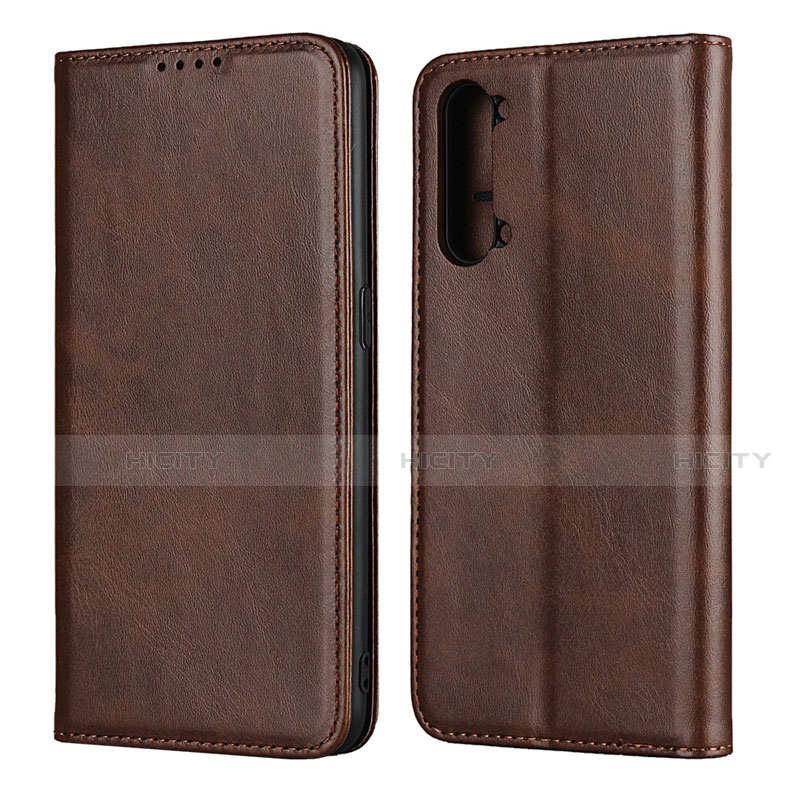 Funda de Cuero Cartera con Soporte Carcasa T03 para Oppo Find X2 Lite Marron