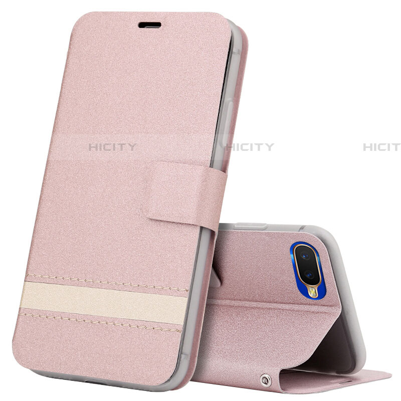 Funda de Cuero Cartera con Soporte Carcasa T03 para Oppo R17 Neo