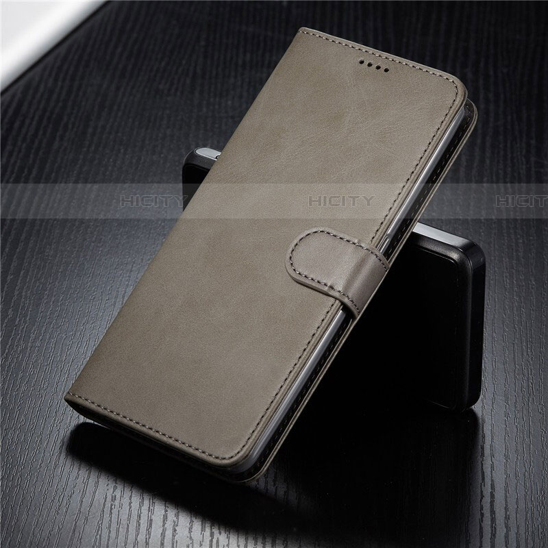 Funda de Cuero Cartera con Soporte Carcasa T03 para Samsung Galaxy A90 4G Gris