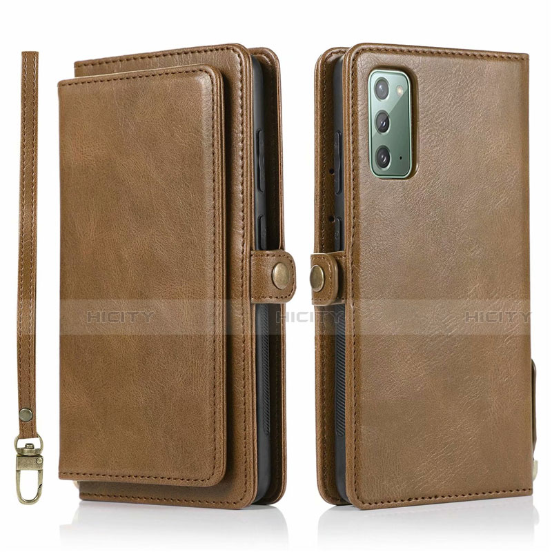 Funda de Cuero Cartera con Soporte Carcasa T03 para Samsung Galaxy Note 20 5G Marron