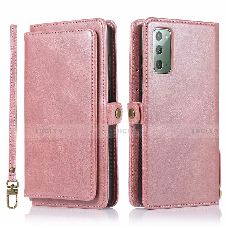 Funda de Cuero Cartera con Soporte Carcasa T03 para Samsung Galaxy Note 20 5G Oro Rosa