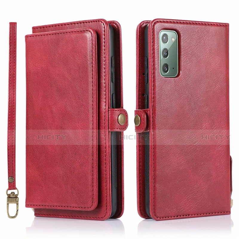 Funda de Cuero Cartera con Soporte Carcasa T03 para Samsung Galaxy Note 20 5G Rojo