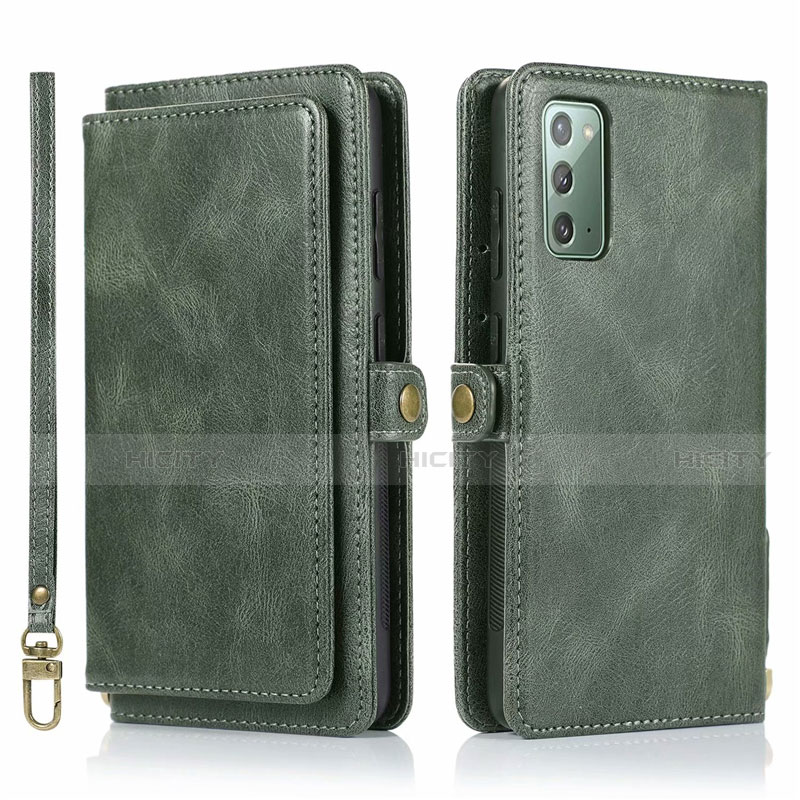 Funda de Cuero Cartera con Soporte Carcasa T03 para Samsung Galaxy Note 20 5G Verde