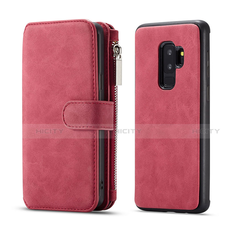 Funda de Cuero Cartera con Soporte Carcasa T03 para Samsung Galaxy S9 Plus Rojo