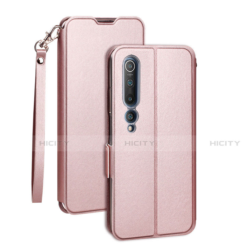 Funda de Cuero Cartera con Soporte Carcasa T03 para Xiaomi Mi 10 Oro Rosa