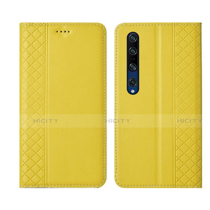 Funda de Cuero Cartera con Soporte Carcasa T03 para Xiaomi Mi 10 Pro Amarillo