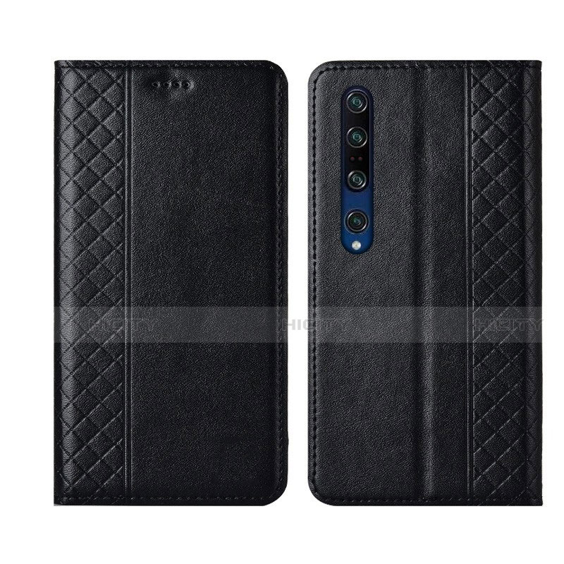 Funda de Cuero Cartera con Soporte Carcasa T03 para Xiaomi Mi 10 Pro Negro