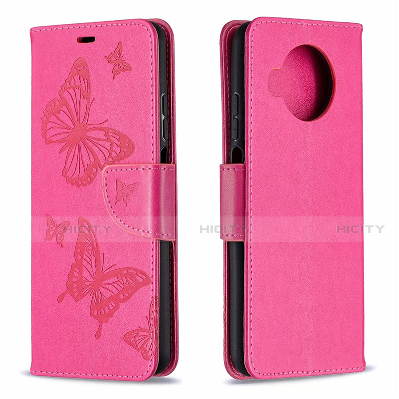 Funda de Cuero Cartera con Soporte Carcasa T03 para Xiaomi Mi 10i 5G Rosa Roja