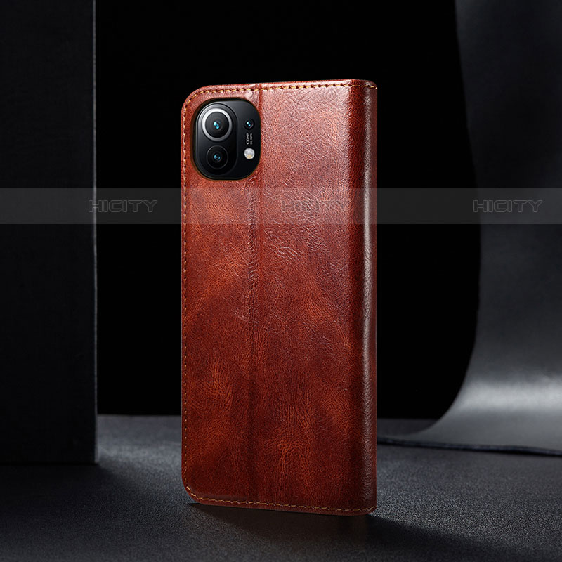 Funda de Cuero Cartera con Soporte Carcasa T03 para Xiaomi Mi 11 Lite 4G Marron