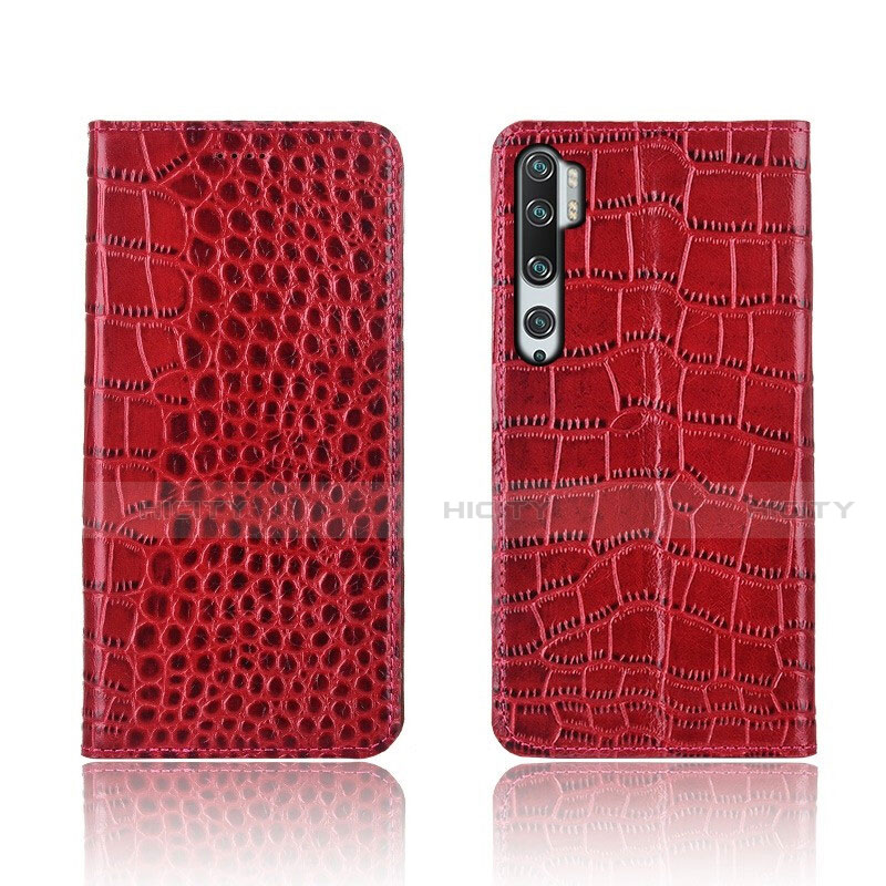 Funda de Cuero Cartera con Soporte Carcasa T03 para Xiaomi Mi Note 10 Pro Rojo