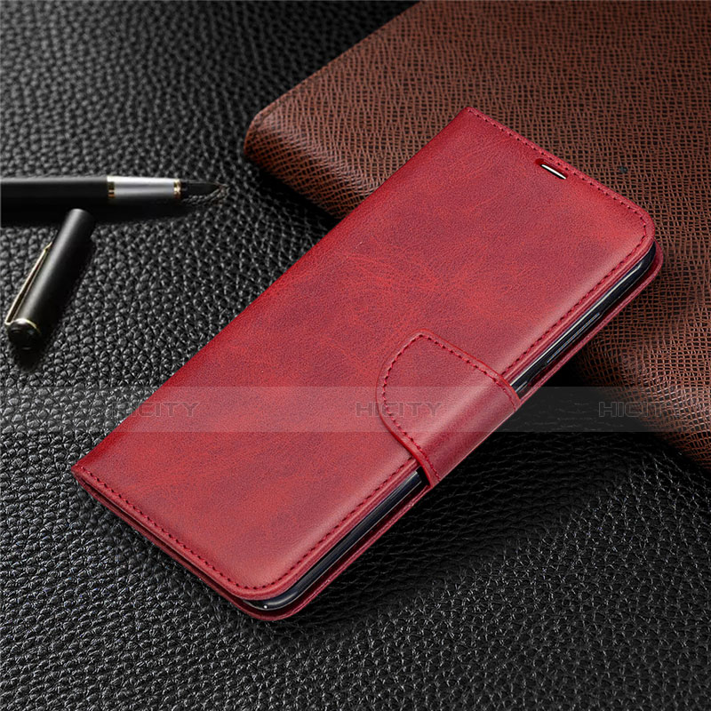 Funda de Cuero Cartera con Soporte Carcasa T03 para Xiaomi Redmi Note 9 Rojo