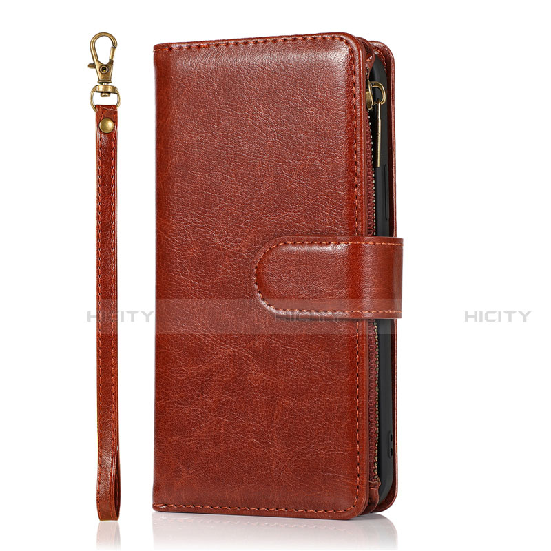 Funda de Cuero Cartera con Soporte Carcasa T04 para Apple iPhone 12 Marron