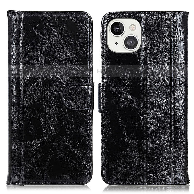 Funda de Cuero Cartera con Soporte Carcasa T04 para Apple iPhone 13 Negro