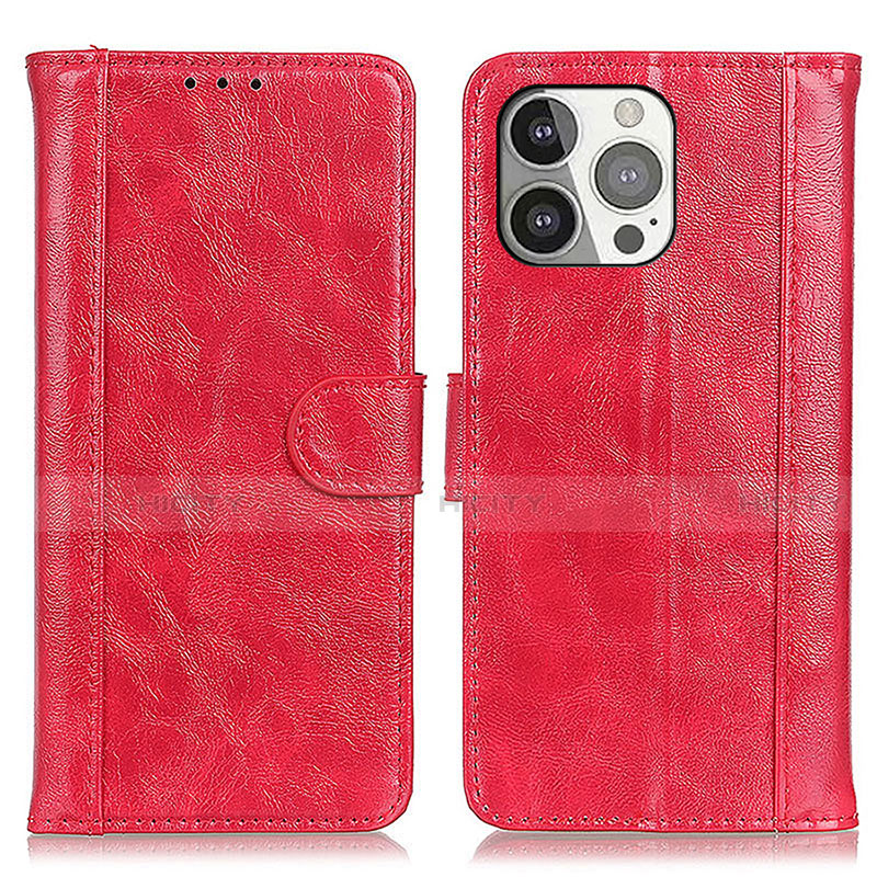 Funda de Cuero Cartera con Soporte Carcasa T04 para Apple iPhone 14 Pro Max Rojo