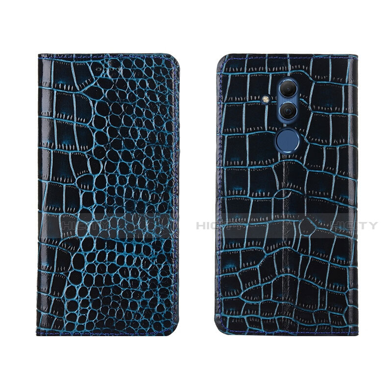 Funda de Cuero Cartera con Soporte Carcasa T04 para Huawei Mate 20 Lite Azul