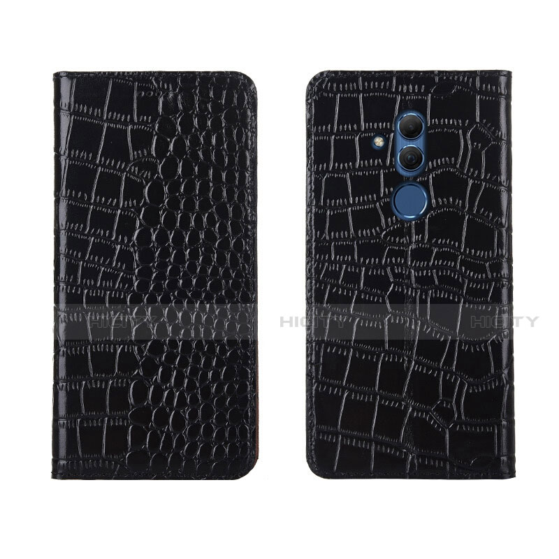 Funda de Cuero Cartera con Soporte Carcasa T04 para Huawei Mate 20 Lite Negro