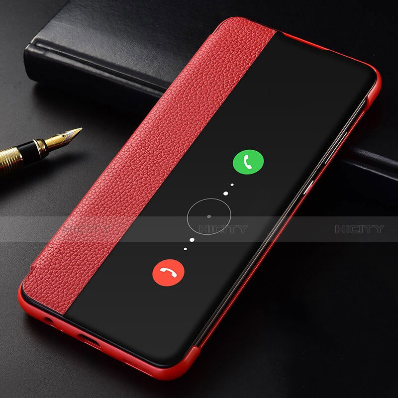 Funda de Cuero Cartera con Soporte Carcasa T04 para Huawei Mate 30 Pro Rojo