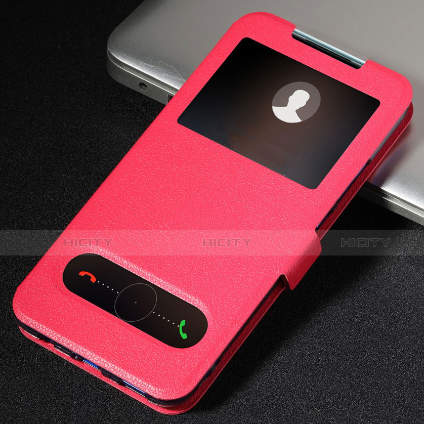 Funda de Cuero Cartera con Soporte Carcasa T04 para Huawei Nova 5T Rojo