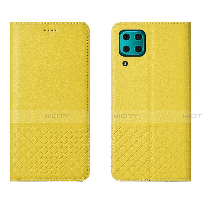 Funda de Cuero Cartera con Soporte Carcasa T04 para Huawei Nova 6 SE Amarillo